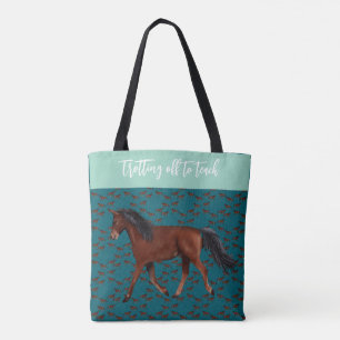 Trotting off to practice horse Tote Bag