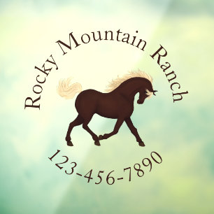 Trotting Rocky Mountain Horse Circular Text Custom Window Cling