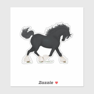 Trotting Shire Horse Draught Black with Blaze