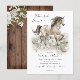 Trotting White Horse Reheasal Dinner Invitation