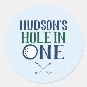 Trou de golf dans un premier Autocollant d'anniver