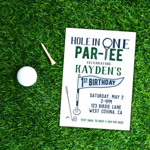 Trou en un Doodle Golf Première Invitation d'anniv