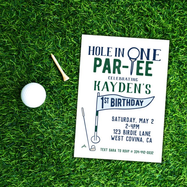 Trou en un Doodle Golf Première Invitation d'anniv (Créateur téléchargé)