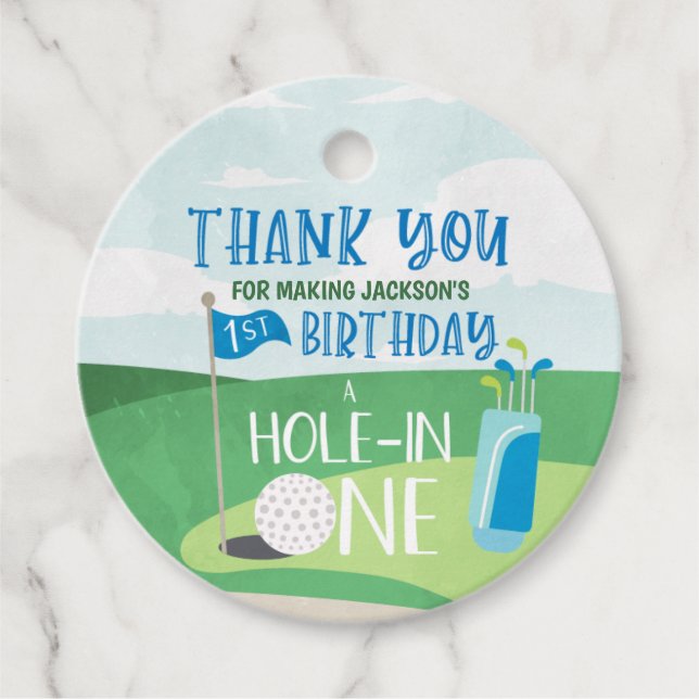 Trou en un Étiquette rond, Merci de golf (Devant)