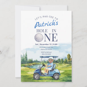 Trou en un Golf 1er Anniversaire Photo Invitation