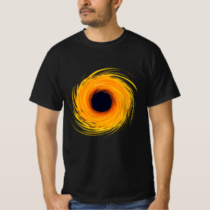 Trou noir imprimé sur T-shirt noir