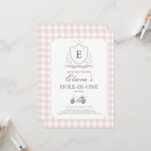 Trou rose en un En vichy Invitation d'anniversaire