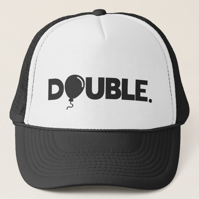 Trouble Double Trouble Funny Matching Family Trucker Hat (Front)