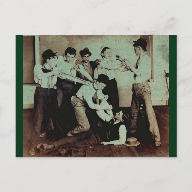 Trouble in the Pool Hall and other Shenanigans Postcard (Front)