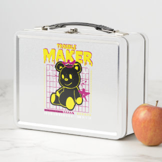 Trouble Maker – Cute, Bold, and a Little Wild Metal Lunch Box
