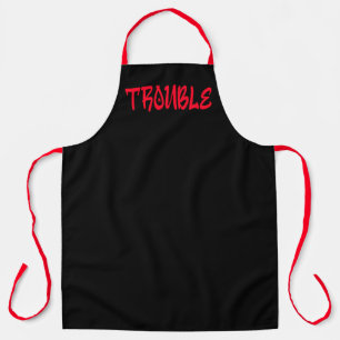 TROUBLE   Red Graffiti Apron