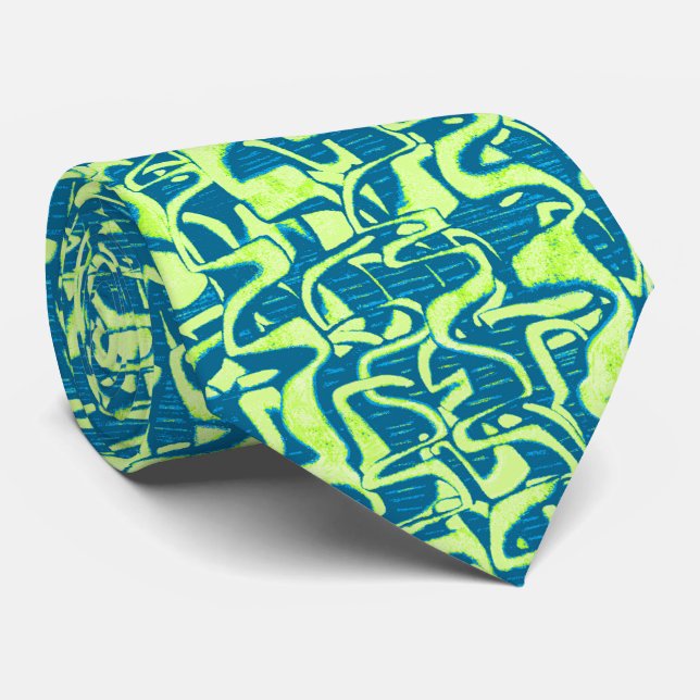 Trouble Retro Abstract Two-sided Tie (Rolled)