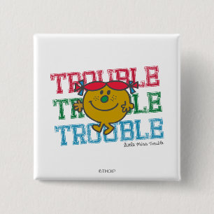 Trouble x3 2 inch square button