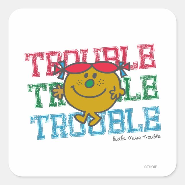 Trouble x3 square sticker (Front)
