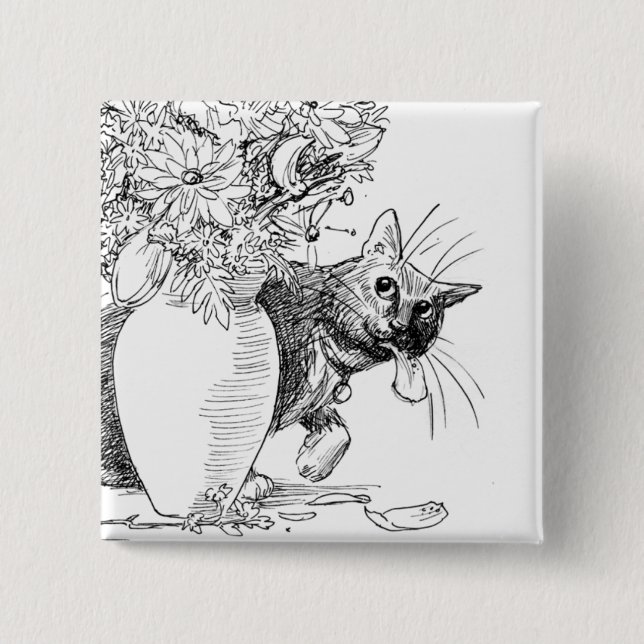 Troublemaker - Mischievious Cat Button (Front)