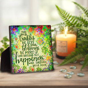Troubles be Less, Blessings be More Saint Paddy’s Plaque