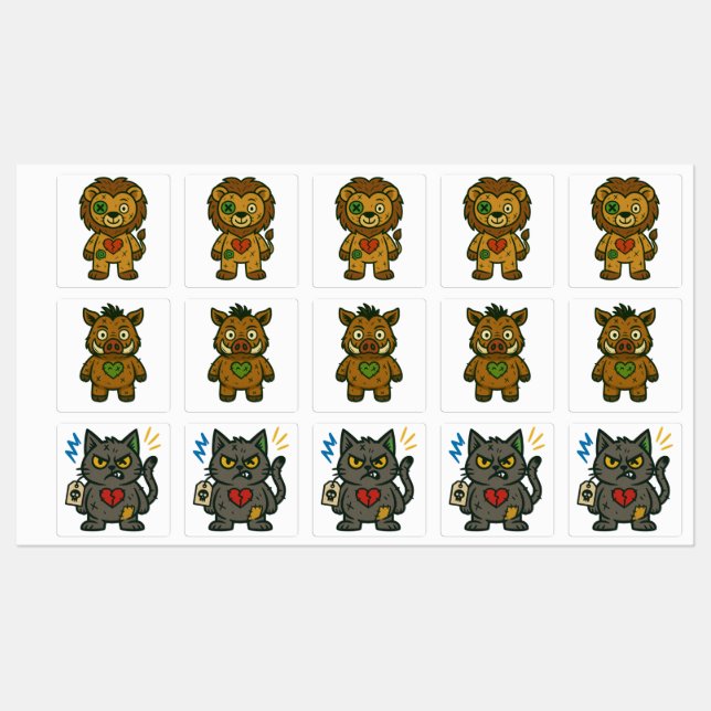 Troubles Voodoo - Sticker Pack Rebels Plush (Feuille)