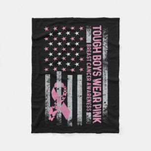 Trough Boy Wears Pink Breast Cancer Awareness Usa Fleece Blanket