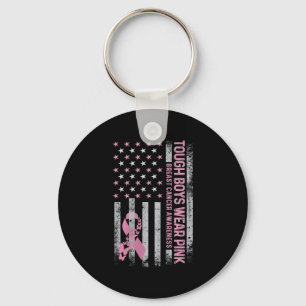 Trough Boy Wears Pink Breast Cancer Awareness Usa Keychain