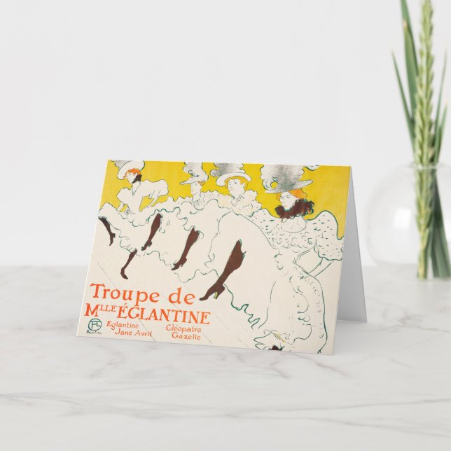Troupe de Mademoiselle Eglantine, Toulouse Lautrec Card (Front)