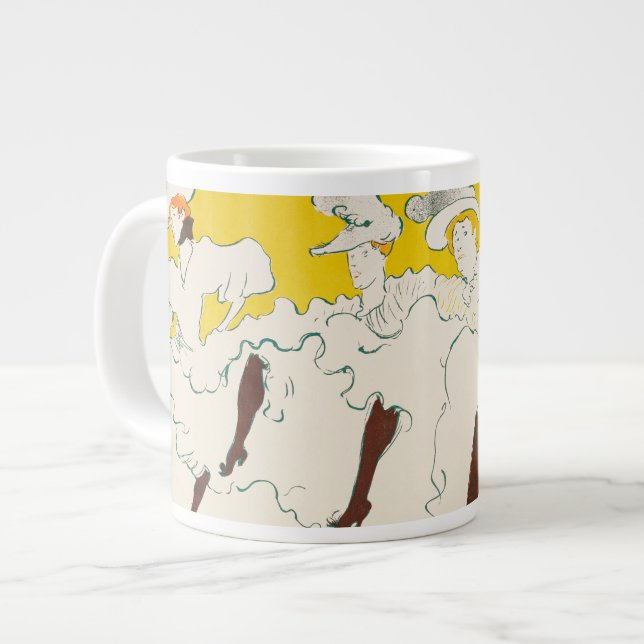Troupe de Mademoiselle Eglantine, Toulouse Lautrec Large Coffee Mug (Front Left)
