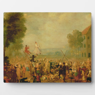 Troupe of Actors Performing on a Tightrope Plaque