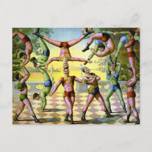 Troupe of Male Acrobats Postcard