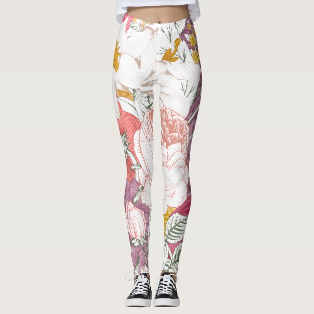 trousers with modern floral pattern leggings (Front)