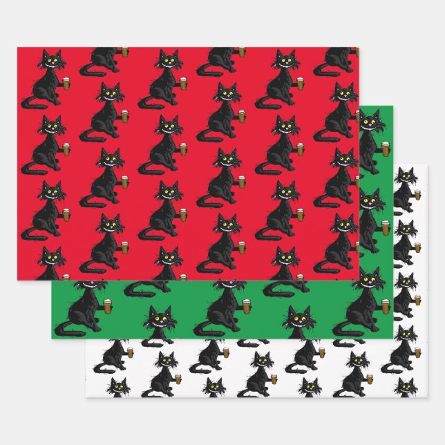 Trousse de papier pour enveloppement de chats drôl (Lot)