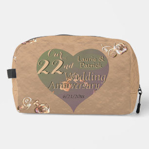 Trousse De Toilette 22e Mariage Anniversaire Rose cardiaque