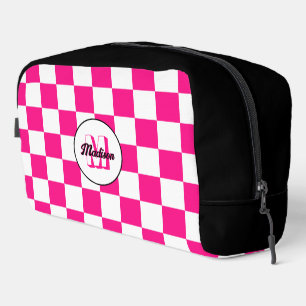 Trousse De Toilette à damiers rose chaud blanc rétro Monogram