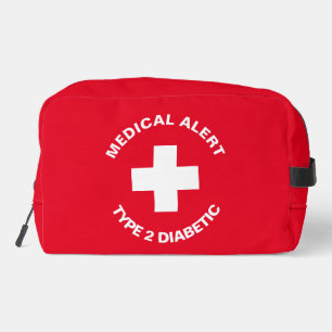 Trousse De Toilette Alerte Médicale Personnalisée diabétique de type 2