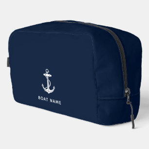 Trousse De Toilette Ancre de bateau bleu marine nautique personnalisée