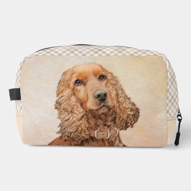 Trousse De Toilette Anglais Cocker Spaniel Painting Original Chien Art (Recto)