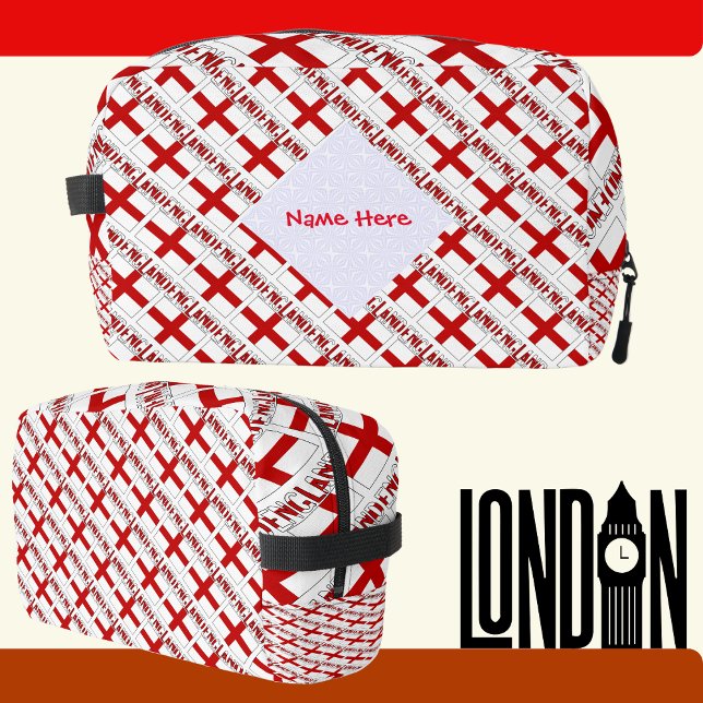 Trousse De Toilette Anglais Drapeau Carrelé Rouge Personnalisation (Créateur téléchargé)