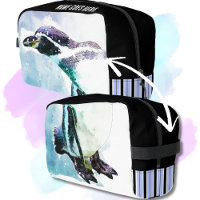 Aquarelle bleu et noir de pingouin
