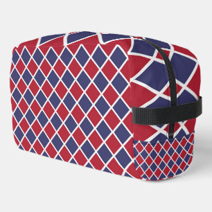 Trousse De Toilette Arlequin Rouge Bleu Blanc Toilettage Diamant Damie