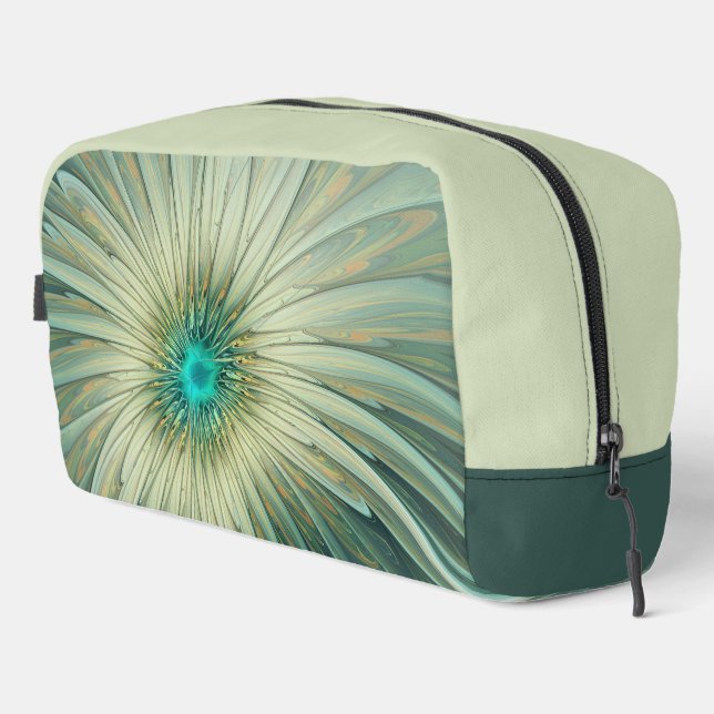 Trousse De Toilette Art fractal de fleurs de fantaisie vert sauge abst (Coin droit)