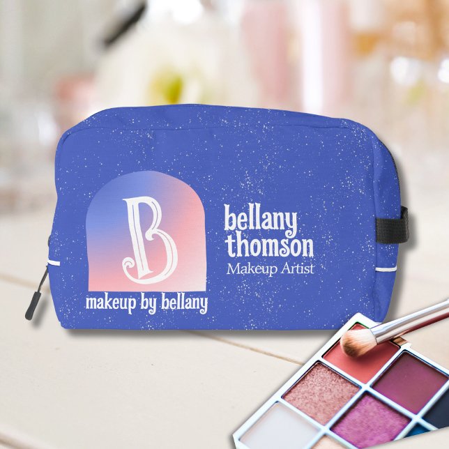 Trousse De Toilette Artiste de maquillage moderne Gradient Blue Pink (Créateur téléchargé)