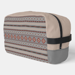 Trousse De Toilette Aztec Crème rouille Brown gris Motifs mélangés Mot