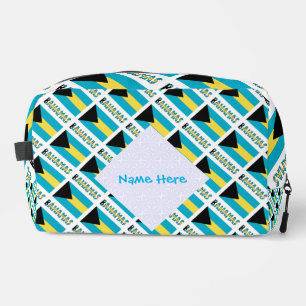 Trousse De Toilette Bahamas Drapeau bahamien Carrelé Bleu Personnalisa