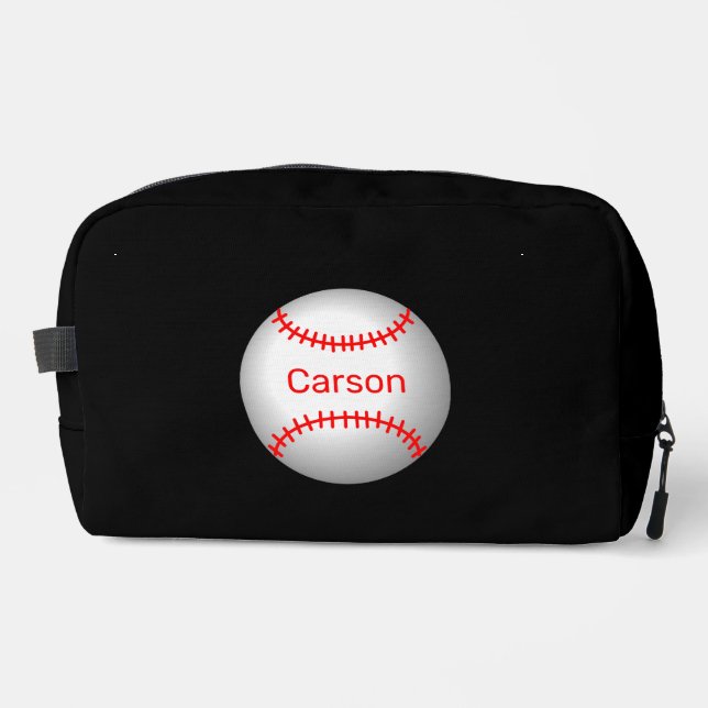 Trousse De Toilette Baseball personnalisé avec points rouges (Recto)
