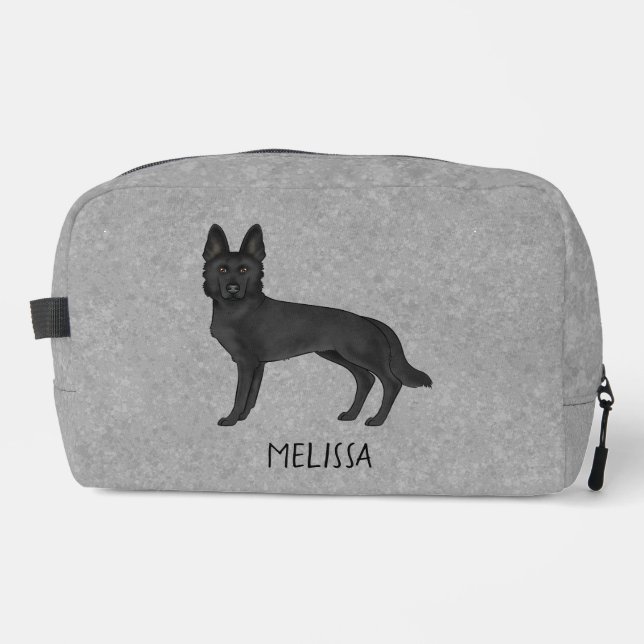 Trousse De Toilette Berger allemand noir Chien mignon avec n'importe q (Recto)