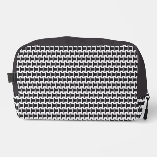 Trousse De Toilette Black and White Modern Print Dopp Kit (Recto)