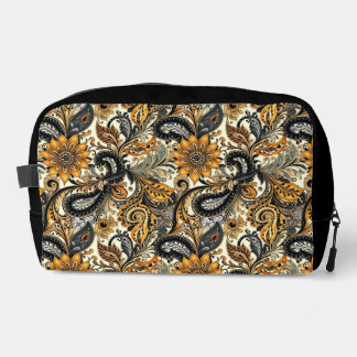 Trousse De Toilette Black And Yellow Paisley 