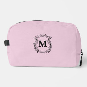 Trousse De Toilette Blason de monogramme personnalisé rose clair