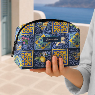 Trousse De Toilette Bleu chic sarcelle sicilien citrique Méditerranéen