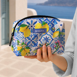Trousse De Toilette Bleu majolique d'été Citrus sicilien Méditerranée