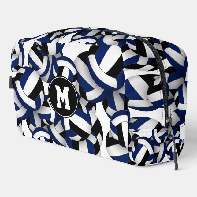 Trousse De Toilette bleu noir volleyball club couleurs monogrammed (Coin droit)