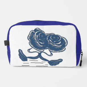 Trousse de toilette bleu nuit au motif floral